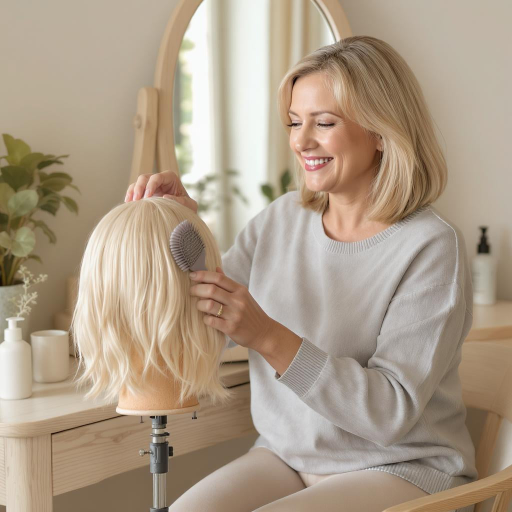 Cómo peinar peluca de cabello sintético