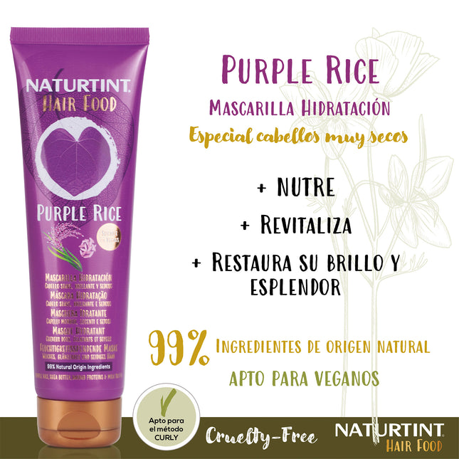 Mascarilla Purple Rice | Naturtint Hidratación Cabello Seco