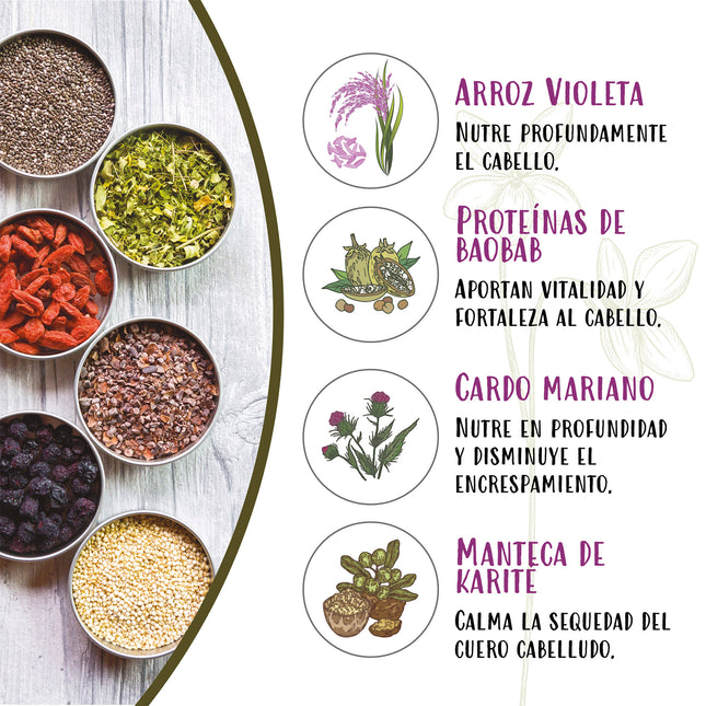 Mascarilla Purple Rice | Naturtint Hidratación Cabello Seco