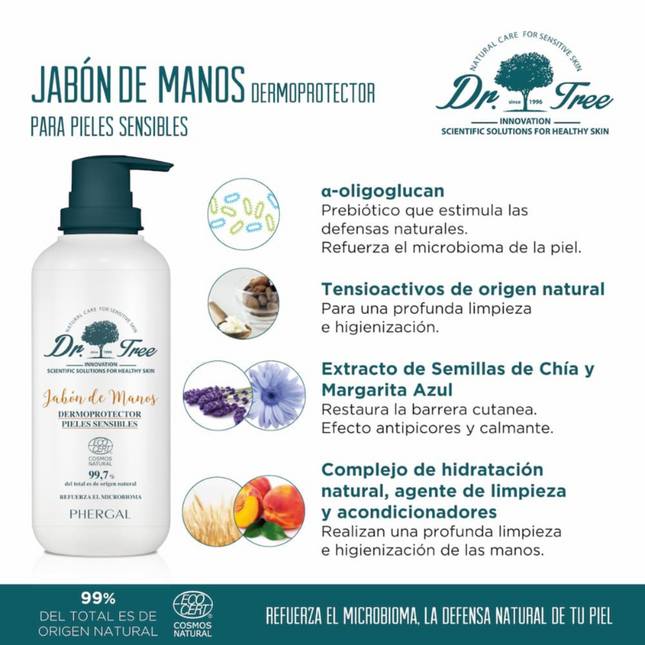 Jabón de Manos Dermo Protector | Dr Tree Para Piel Sensible