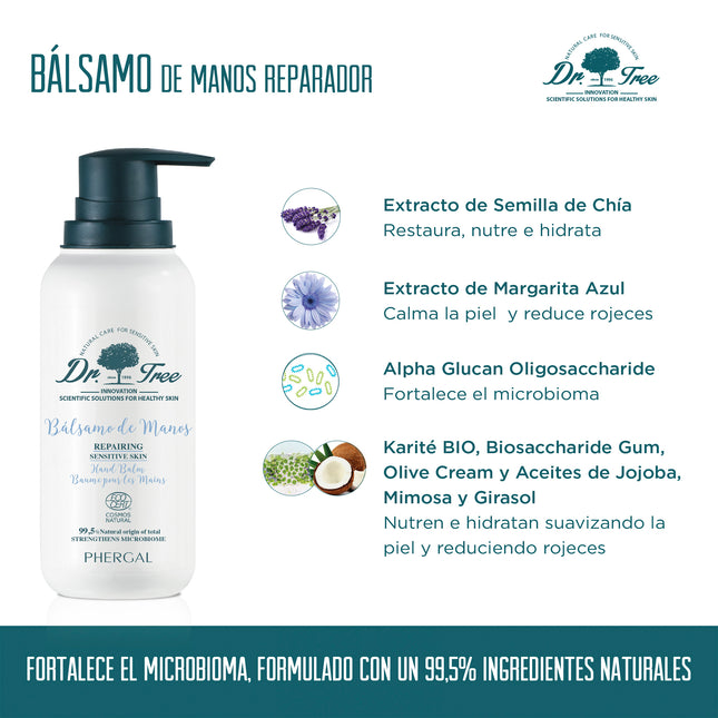 Bálsamo Reparador de Manos Natural | Dr Tree. Pieles Sensibles
