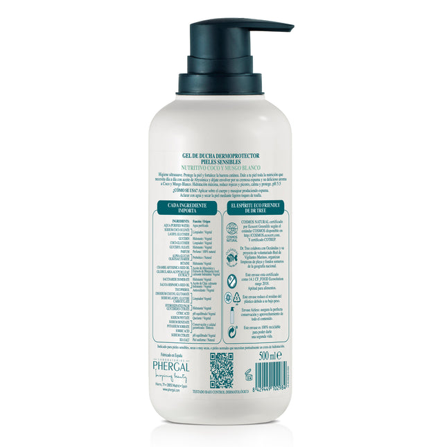 Gel Ducha Nutritivo | Dr Tree Aroma Musgo Blanco y Coco