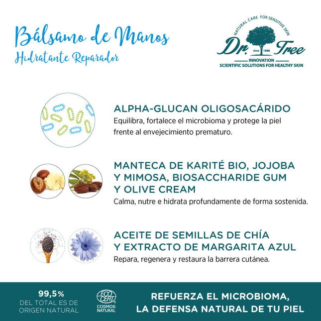 Bálsamo Reparador de Manos Natural | Dr Tree. Pieles Sensibles