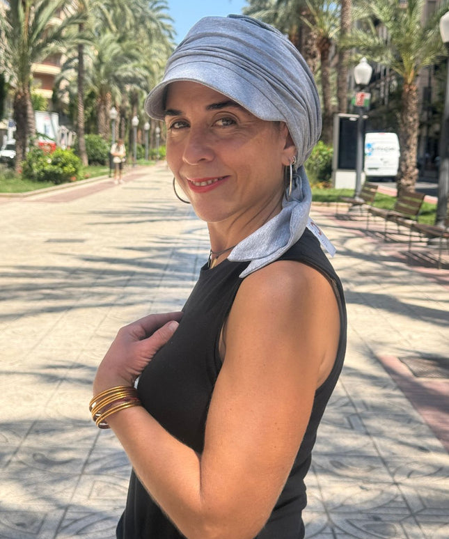 Gorra Oncológica Carla Bedia | Nala Gris Claro