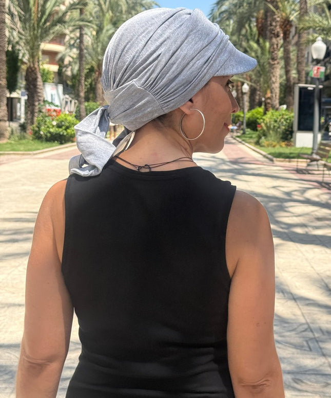 Gorra Oncológica Carla Bedia | Nala Gris Claro