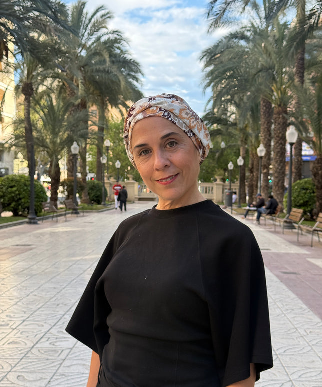 Pañuelo Oncológico Carla Bedia | Sue Floral Tierra