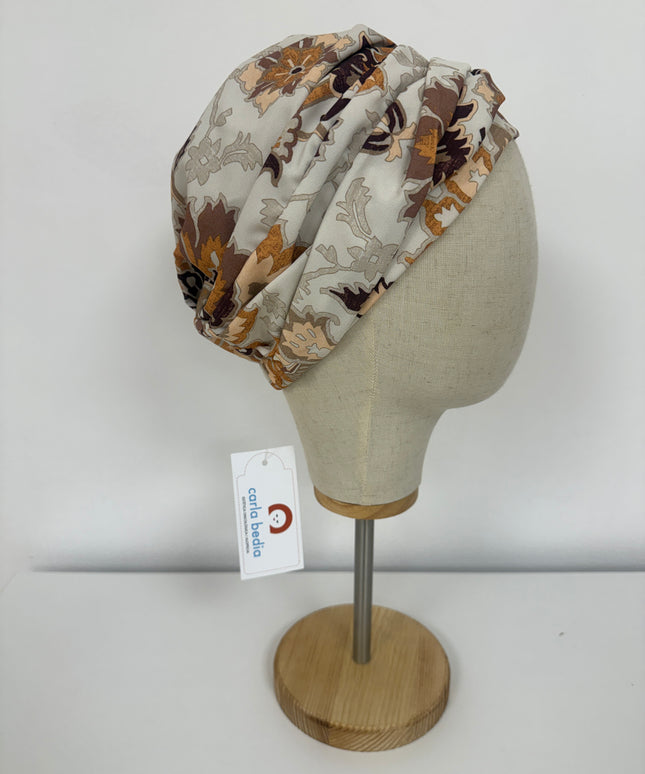 Pañuelo Oncológico Carla Bedia | Sue Floral Tierra