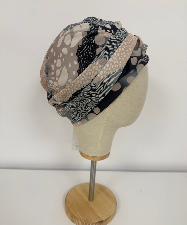 Pañuelo Oncológico Carla Bedia | Sue Abstract Beige Azul