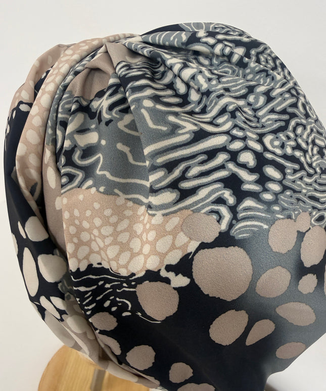 Pañuelo Oncológico Carla Bedia | Sue Abstract Beige Azul