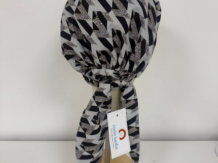 Pañuelo Oncológico Carla Bedia | Zoe Silk Geométrico Plata