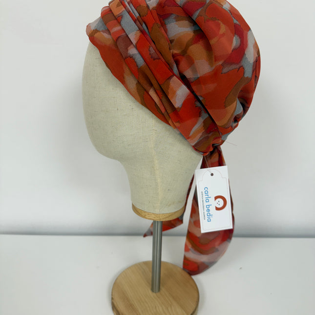añuelo Oncológico Carla Bedia | Zoe Silk Acuarela Terracota