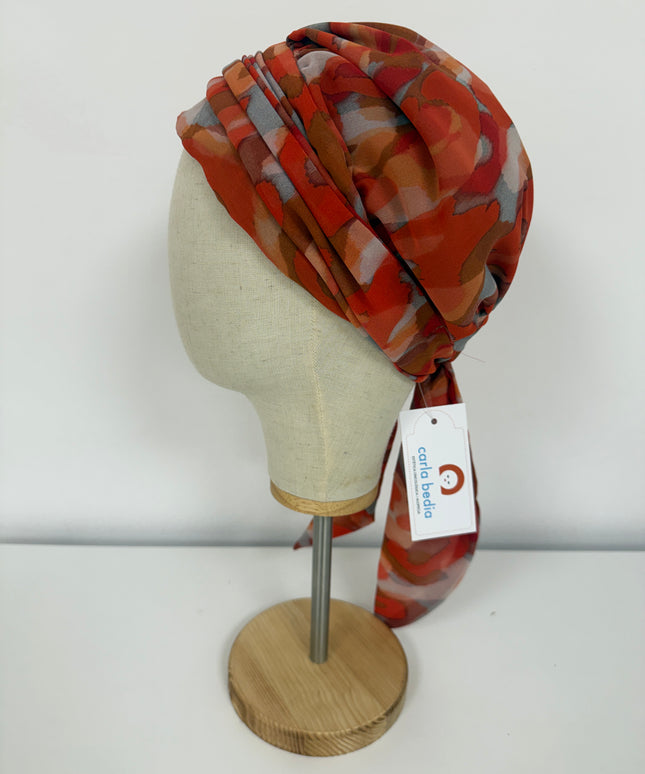 añuelo Oncológico Carla Bedia | Zoe Silk Acuarela Terracota