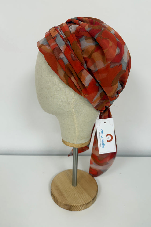 añuelo Oncológico Carla Bedia | Zoe Silk Acuarela Terracota
