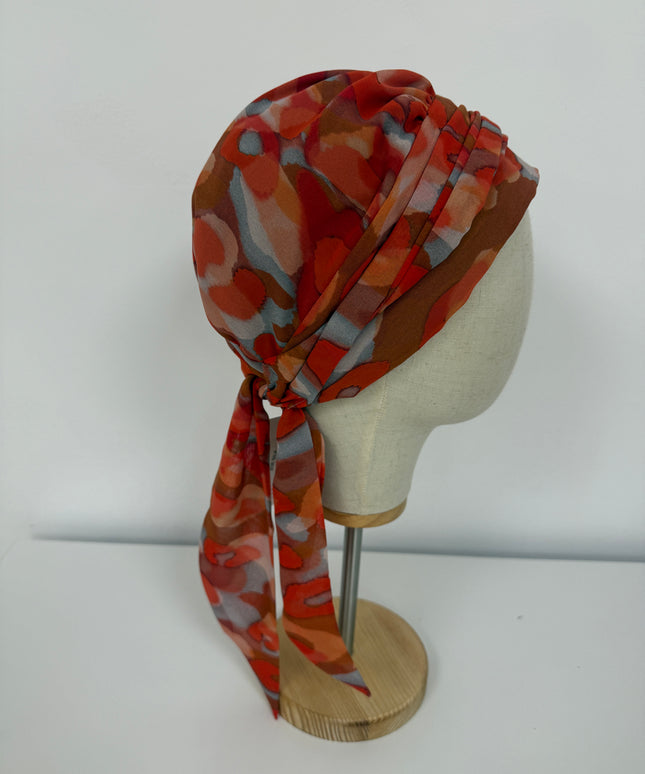 añuelo Oncológico Carla Bedia | Zoe Silk Acuarela Terracota