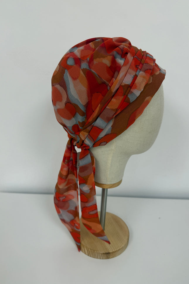 añuelo Oncológico Carla Bedia | Zoe Silk Acuarela Terracota