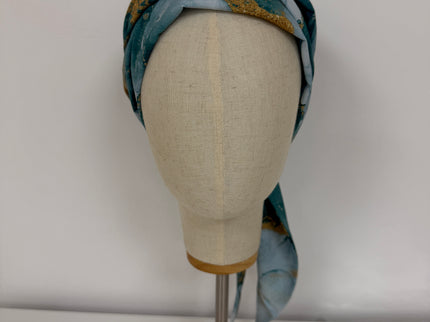 Pañuelo Oncológico Carla Bedia | Zoe Silk Geométrico Plata