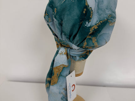 Pañuelo Oncológico Carla Bedia | Zoe Silk Mármol Azul