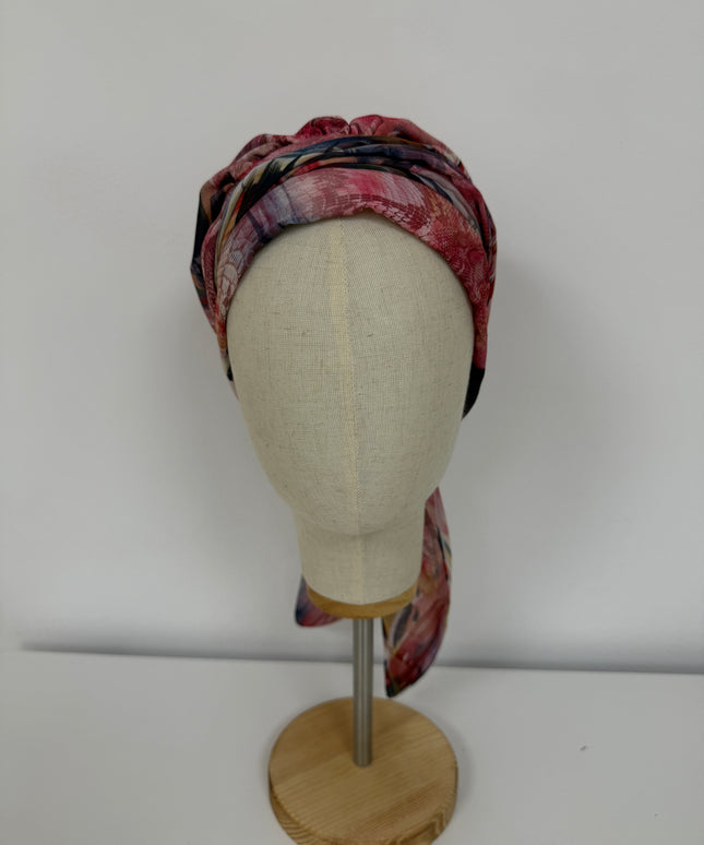 Pañuelo Oncológico Carla Bedia | Zoe Silk Plumas Rosé
