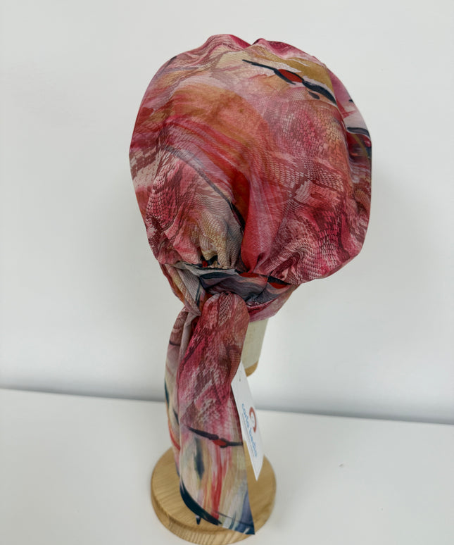 Pañuelo Oncológico Carla Bedia | Zoe Silk Plumas Rosé