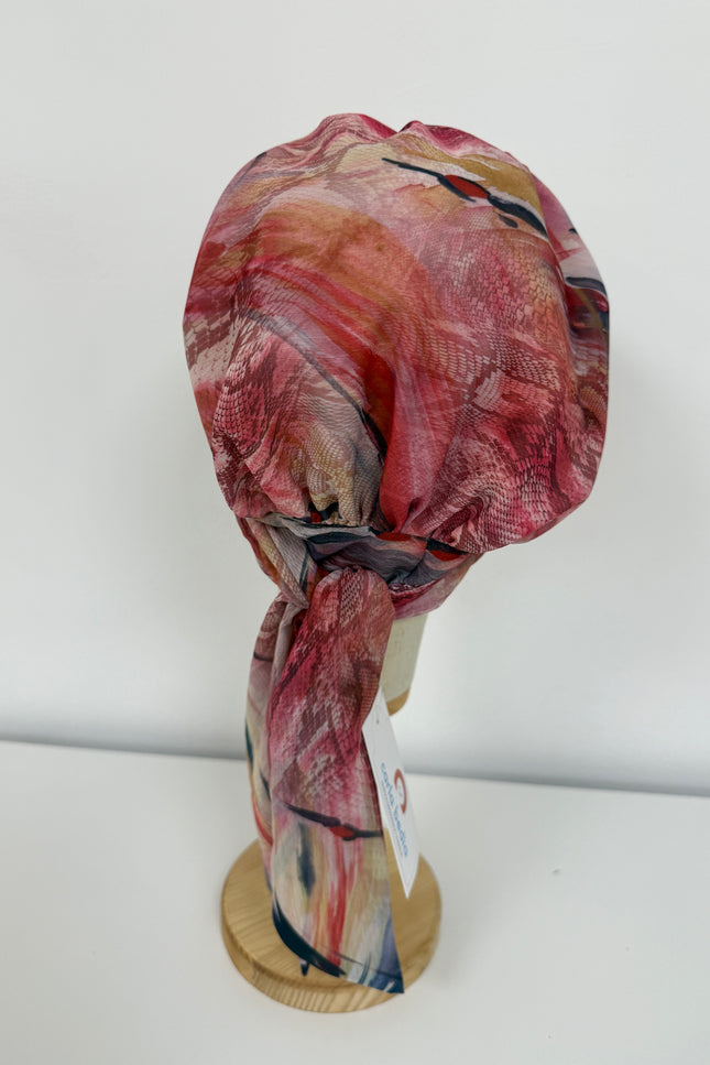Pañuelo Oncológico Carla Bedia | Zoe Silk Plumas Rosé