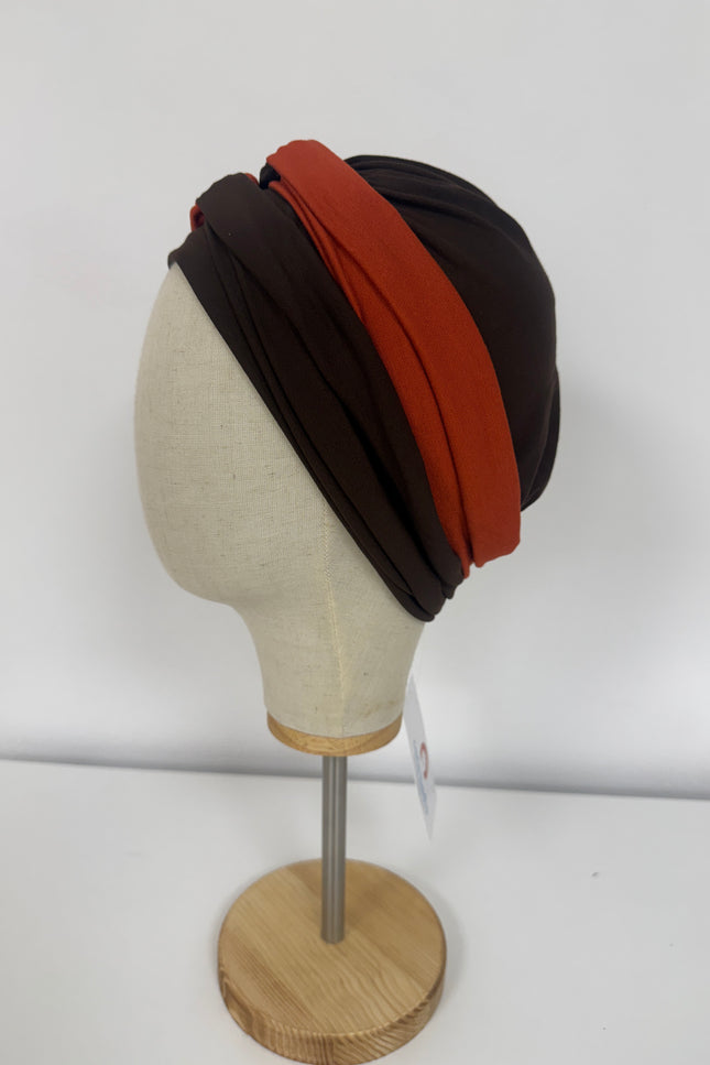 Pañuelo Oncológico Carla Bedia | Gala Chocolate Teja