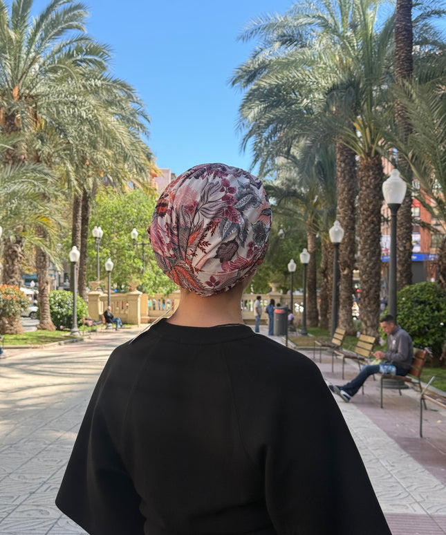 Pañuelo Oncológico Carla Bedia | Sue Floral Rosa