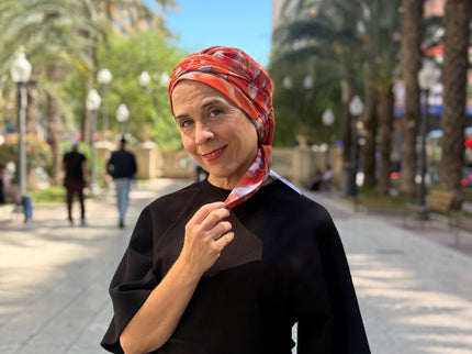 añuelo Oncológico Carla Bedia | Zoe Silk Acuarela Terracota