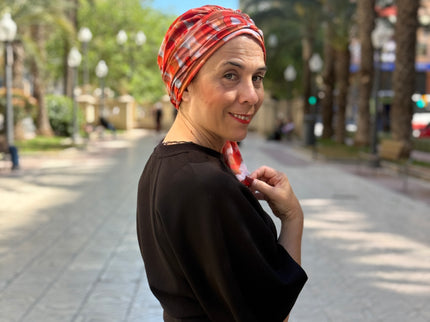 añuelo Oncológico Carla Bedia | Zoe Silk Acuarela Terracota