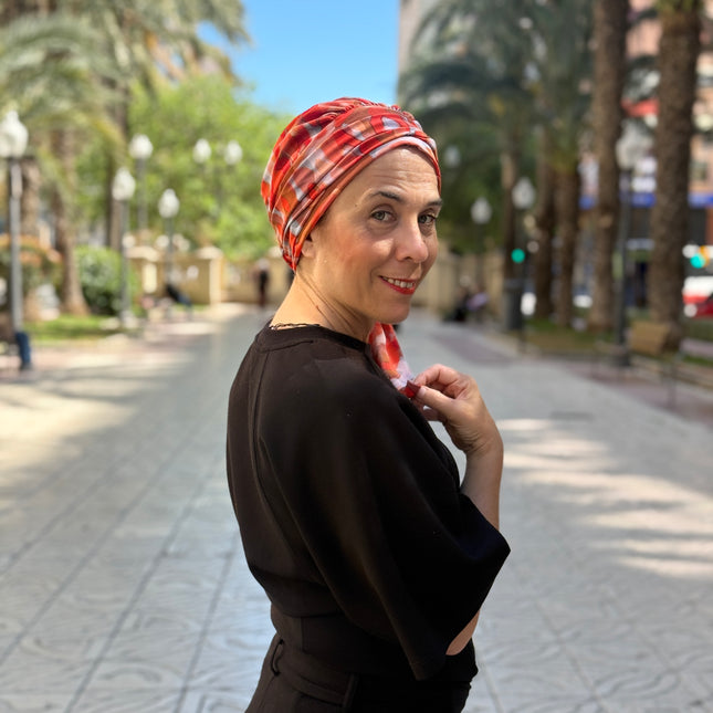 añuelo Oncológico Carla Bedia | Zoe Silk Acuarela Terracota