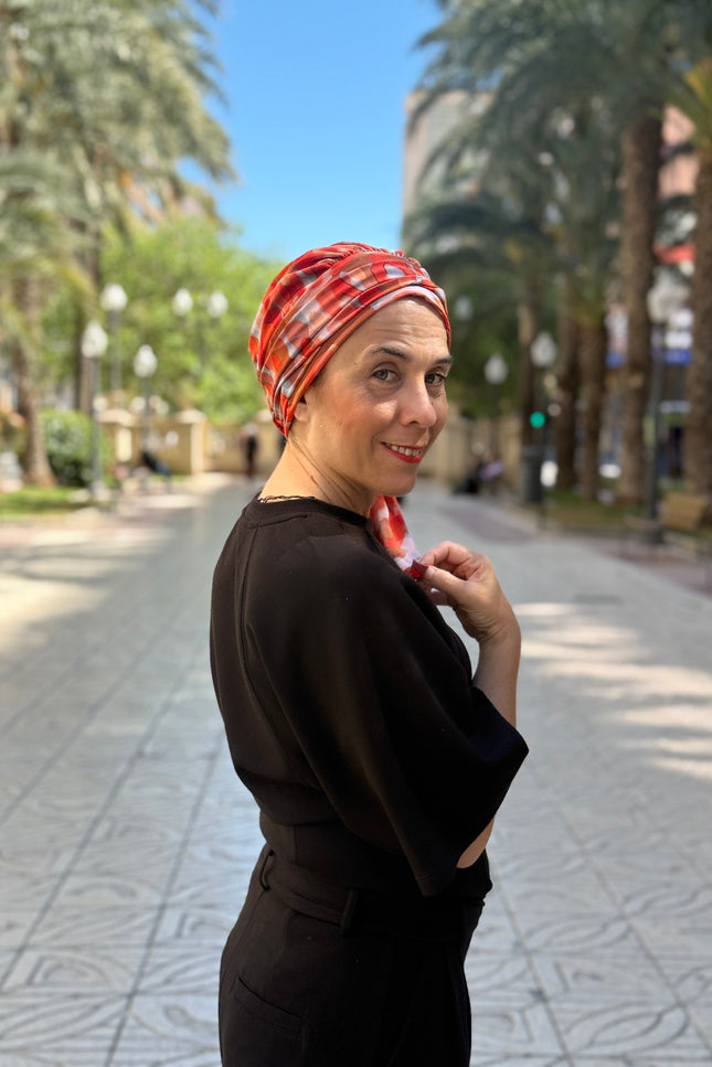 añuelo Oncológico Carla Bedia | Zoe Silk Acuarela Terracota