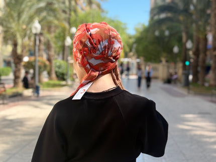 añuelo Oncológico Carla Bedia | Zoe Silk Acuarela Terracota