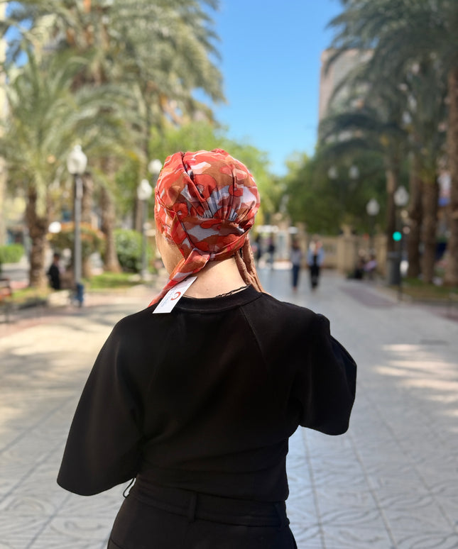 añuelo Oncológico Carla Bedia | Zoe Silk Acuarela Terracota