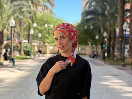 añuelo Oncológico Carla Bedia | Zoe Silk Acuarela Terracota