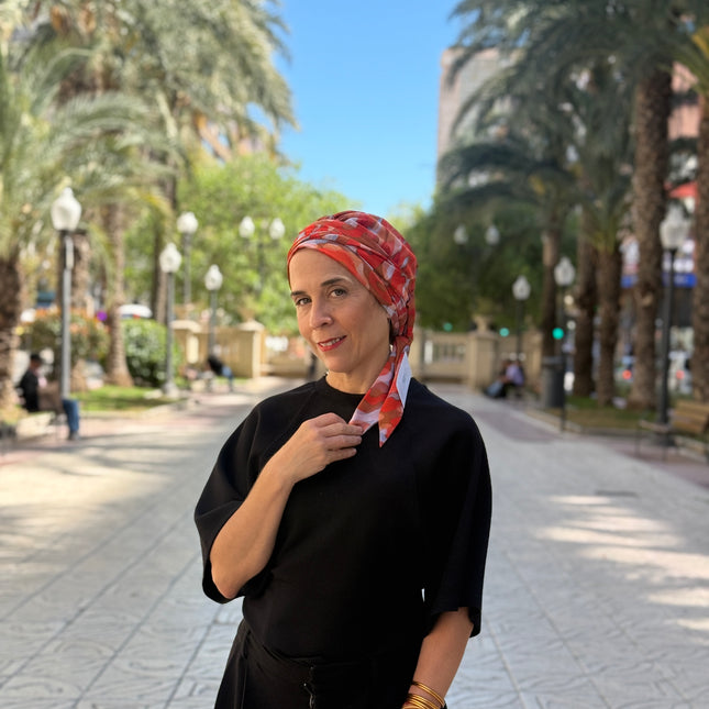 añuelo Oncológico Carla Bedia | Zoe Silk Acuarela Terracota