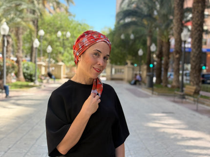 añuelo Oncológico Carla Bedia | Zoe Silk Acuarela Terracota