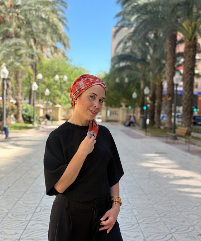 añuelo Oncológico Carla Bedia | Zoe Silk Acuarela Terracota