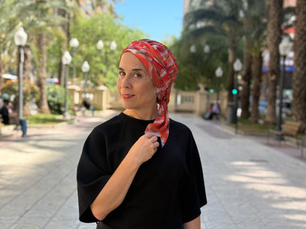 añuelo Oncológico Carla Bedia | Zoe Silk Acuarela Terracota