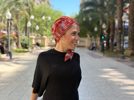 añuelo Oncológico Carla Bedia | Zoe Silk Acuarela Terracota