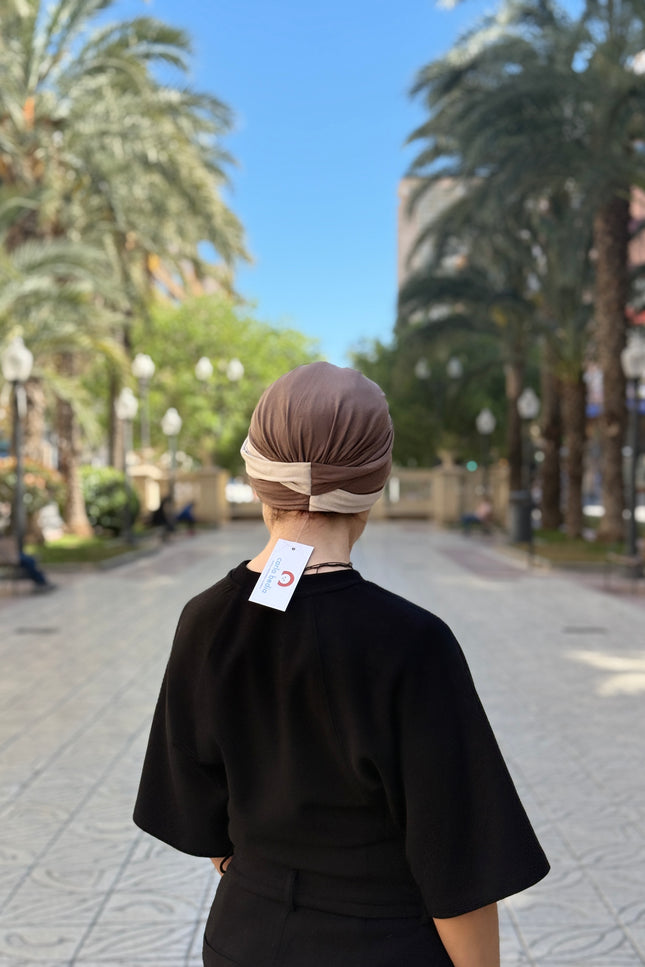 Pañuelo Oncológico Carla Bedia | Gala Marrón Arena