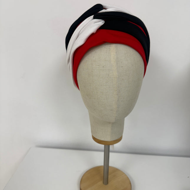 Pañuelo Oncológico Carla Bedia | Gala Tricolor Rojo Marino