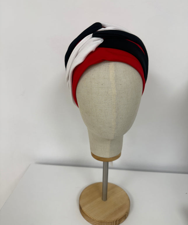 Pañuelo Oncológico Carla Bedia | Gala Tricolor Rojo Marino