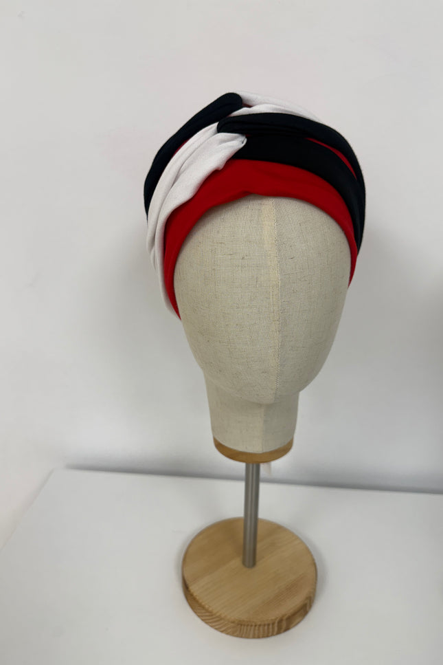 Pañuelo Oncológico Carla Bedia | Gala Tricolor Rojo Marino