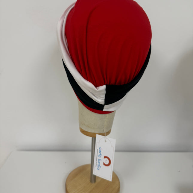 Pañuelo Oncológico Carla Bedia | Gala Tricolor Rojo Marino