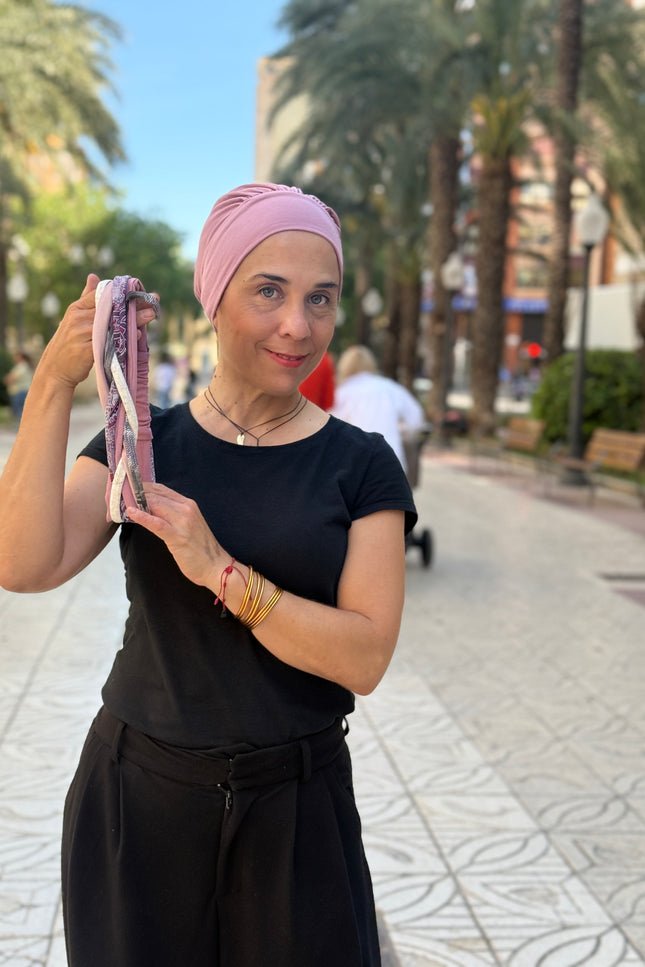 Pañuelo Oncológico Carla Bedia | Carlota Rosa