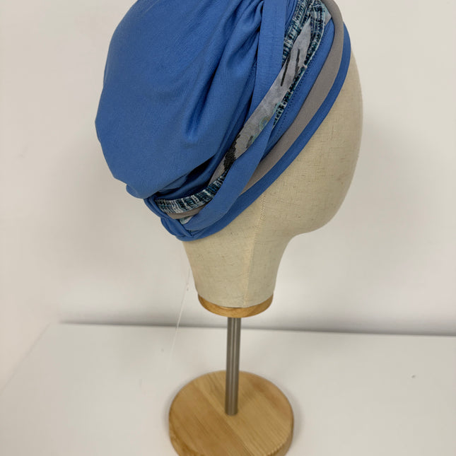 Pañuelo Oncológico Carla Bedia | Carlota Azul
