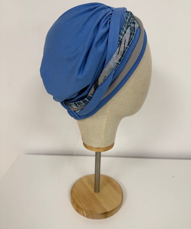 Pañuelo Oncológico Carla Bedia | Carlota Azul