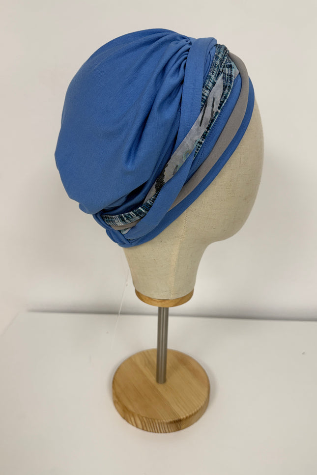 Pañuelo Oncológico Carla Bedia | Carlota Azul