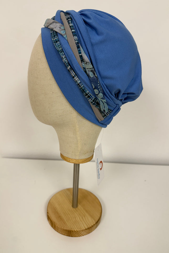 Pañuelo Oncológico Carla Bedia | Carlota Azul