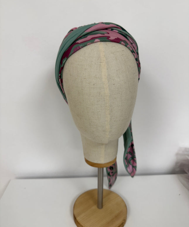 Pañuelo Oncológico Carla Bedia | Zoe Bambú Animal Pink Green