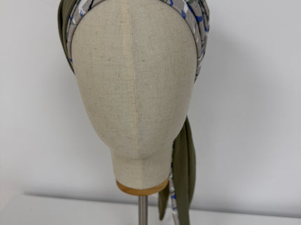 Pañuelo Oncológico Carla Bedia | Zoe Bambú Hojas Azul Caqui